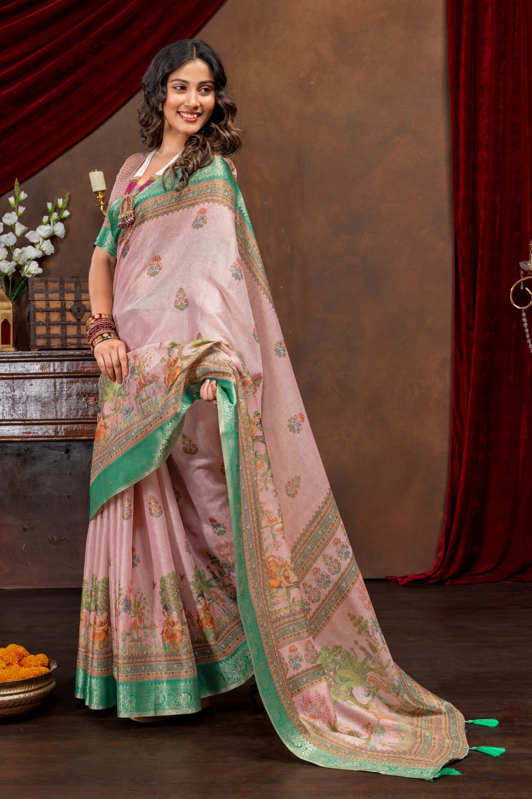 Kanjivaram Silk Cotton Printed Saree
