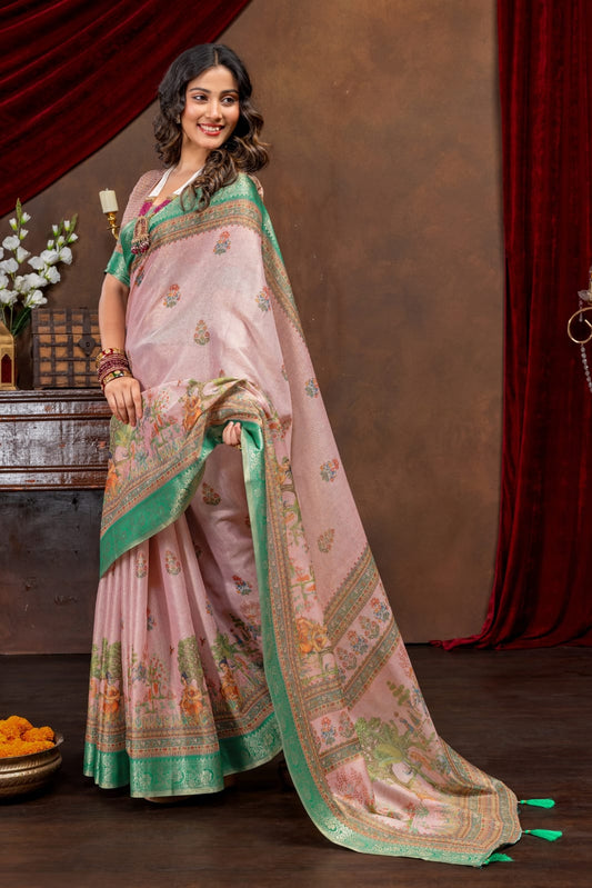 Kanjivaram Silk Cotton Printed Saree